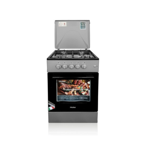 Haier 50x50cm Silver Gas Cooker with Oven & Grill