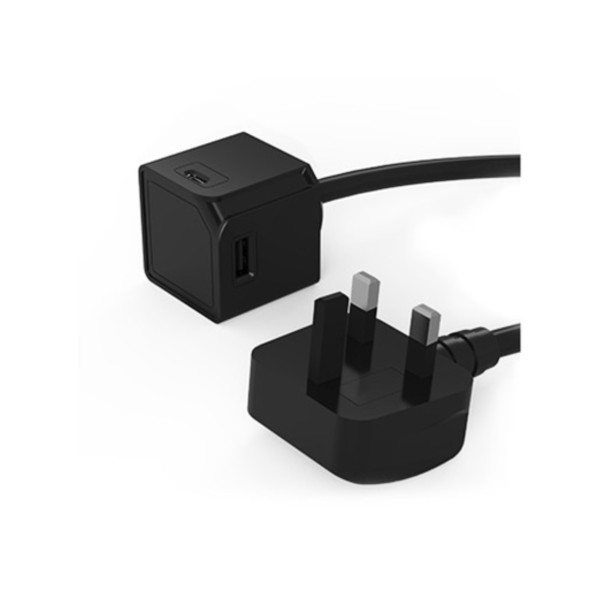 USBCube Extended USB A+C UK - Black